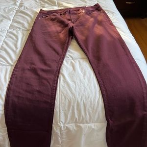 Banana Republic Mens Traveler pants in maroon, size 34 x 32.